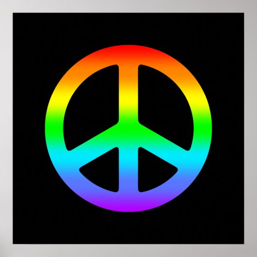 Rainbow Peace Sign Poster (Voorkant)