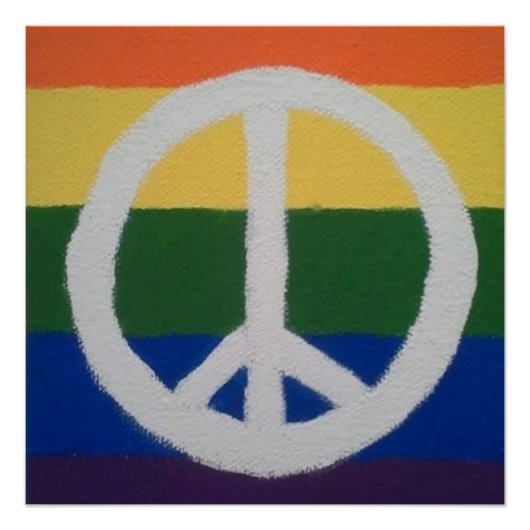 Rainbow Peace Sign Poster (Voorkant)