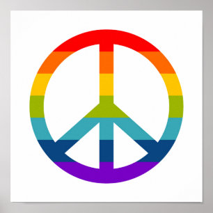 Rainbow Peace Sign Poster