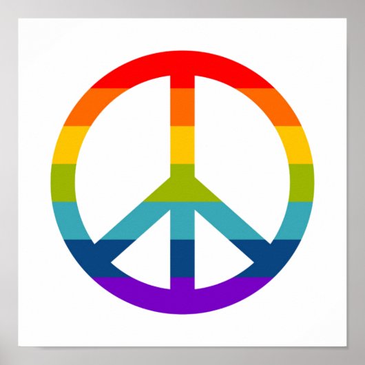 Rainbow Peace Sign Poster (Voorkant)