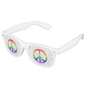 Rainbow Peace Sign Retro Zonnebril (Gekanteld)