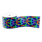 Rainbow Peace Sign Ribbon Grosgrain Lint (Spoel)