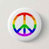 Rainbow Peace Sign Ronde Button 5,7 Cm (Voorkant)