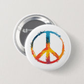 Rainbow Peace Sign Ronde Button 5,7 Cm (Voorkant /achterkant)