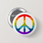 Rainbow Peace Sign Ronde Button 5,7 Cm (Voorkant /achterkant)