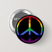 Rainbow Peace Sign Ronde Button 5,7 Cm (Voorkant /achterkant)