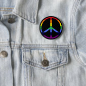 Rainbow Peace Sign Ronde Button 5,7 Cm (In situ)