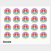 Rainbow Peace Sign Ronde Sticker (Vel)