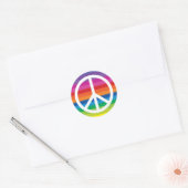 Rainbow Peace Sign Ronde Sticker (Envelop)