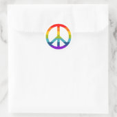 Rainbow Peace Sign Ronde Sticker (Tas)