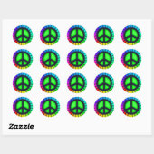 Rainbow Peace Sign Ronde Sticker (Vel)