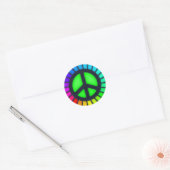 Rainbow Peace Sign Ronde Sticker (Envelop)