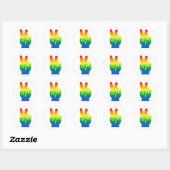 Rainbow Peace Sign Ronde Sticker (Vel)