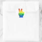 Rainbow Peace Sign Ronde Sticker (Tas)