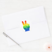 Rainbow Peace Sign Ronde Sticker (Envelop)