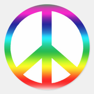 Rainbow Peace Sign Ronde Sticker