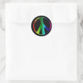 Rainbow Peace Sign Ronde Sticker (Tas)