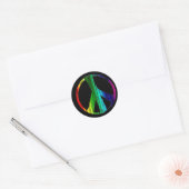 Rainbow Peace Sign Ronde Sticker (Envelop)