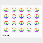 Rainbow Peace Sign Ronde Sticker (Vel)