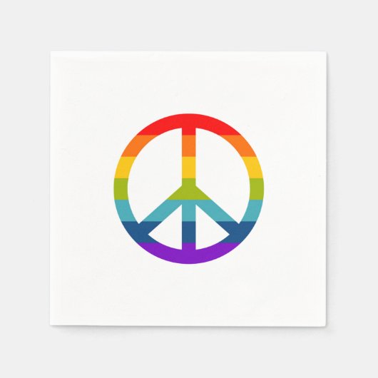 Rainbow Peace Sign Servet (Voorkant)