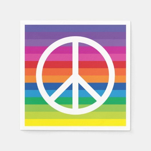 Rainbow Peace Sign Servetten (Voorkant)
