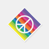 Rainbow Peace Sign Servetten (Hoek)