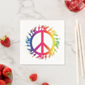 Rainbow Peace Sign Servetten sixties hippie party (Insitu)