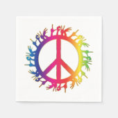 Rainbow Peace Sign Servetten sixties hippie party (Voorkant)