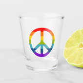 Rainbow Peace Sign Shot Glas (Voorkant)