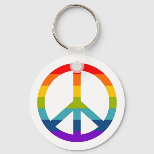 Rainbow Peace Sign Sleutelhanger (Voorkant)