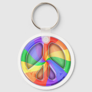 Rainbow Peace Sign Sleutelhanger