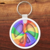Rainbow Peace Sign Sleutelhanger (Voorkant)