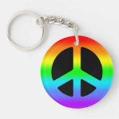 Rainbow Peace Sign Sleutelhanger (Voorkant)