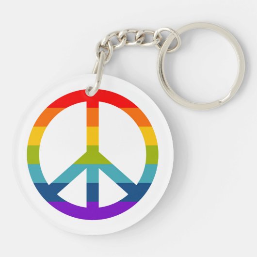 Rainbow Peace Sign Sleutelhanger (Achterkant)