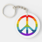 Rainbow Peace Sign Sleutelhanger (Voorkant)