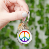 Rainbow Peace Sign Sleutelhanger (Hand)