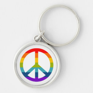 Rainbow Peace Sign Sleutelhanger