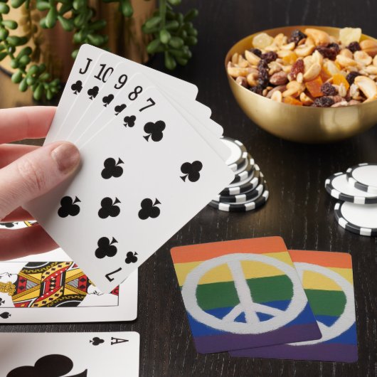 Rainbow Peace Sign-speelkaarten Pokerkaarten (Insitu)