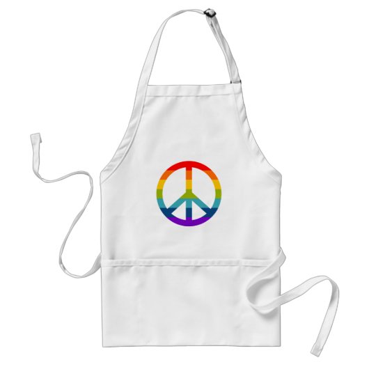 Rainbow Peace Sign Standaard Schort (Voorkant)