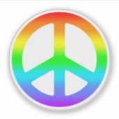 Rainbow Peace Sign Sticker (Voorkant)