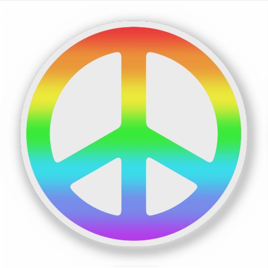 Rainbow Peace Sign Sticker (Voorkant)