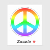 Rainbow Peace Sign Sticker (Vel)