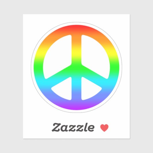 Rainbow Peace Sign Sticker (Vel)