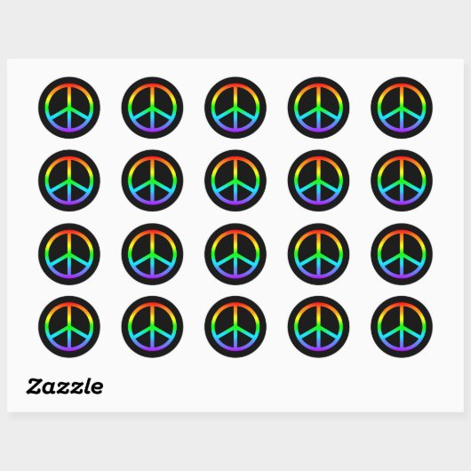 Rainbow Peace Sign Sticker (Vel)