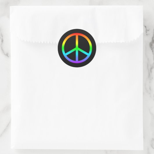 Rainbow Peace Sign Sticker (Tas)