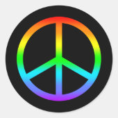 Rainbow Peace Sign Sticker (Voorkant)