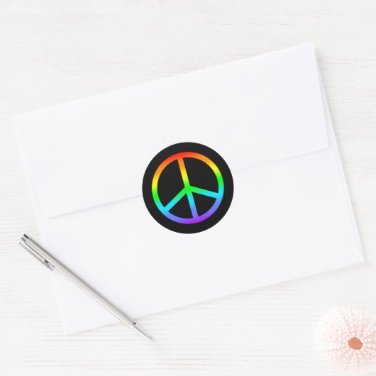 Rainbow Peace Sign Sticker (Envelop)