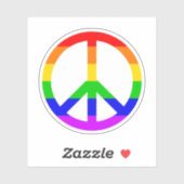Rainbow Peace Sign Sticker (Vel)