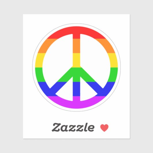 Rainbow Peace Sign Sticker (Vel)
