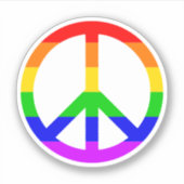 Rainbow Peace Sign Sticker (Voorkant)